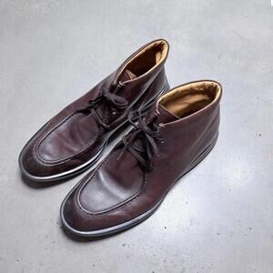 Tod’s Men’s Chukka Boots Ankle 11.5 Brown Leather Gommino Pebble Sole Italy made
